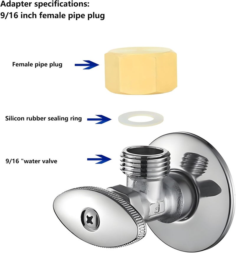 AimatRun 9/16" Female Threaded Plug End Cover, Brass Hex Socket End Cover Fitting, Blanked Stop Nut Cover, Globe Valve Cover. For angle valves, kitchen faucets, RV water pipe joints. 2 pieces. - Image 4